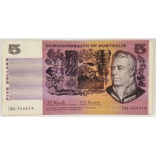 AUSTRALIA 1967 . FIVE 5 DOLLARS BANKNOTE . COOMBS/RANDALL . STAR NOTE . FIRST PREFIX ZNA
